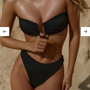 Monday swimwear bandeau top - black - M